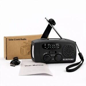 Emergency  Radio Crank Solar Hand Weather 2000mAh Power Bank Charger Flash Light